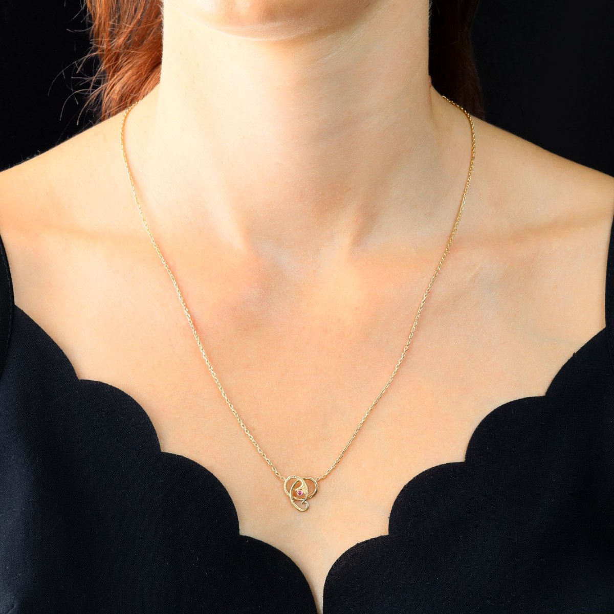 Collier ancien or jaune et motif serpent-photo-2