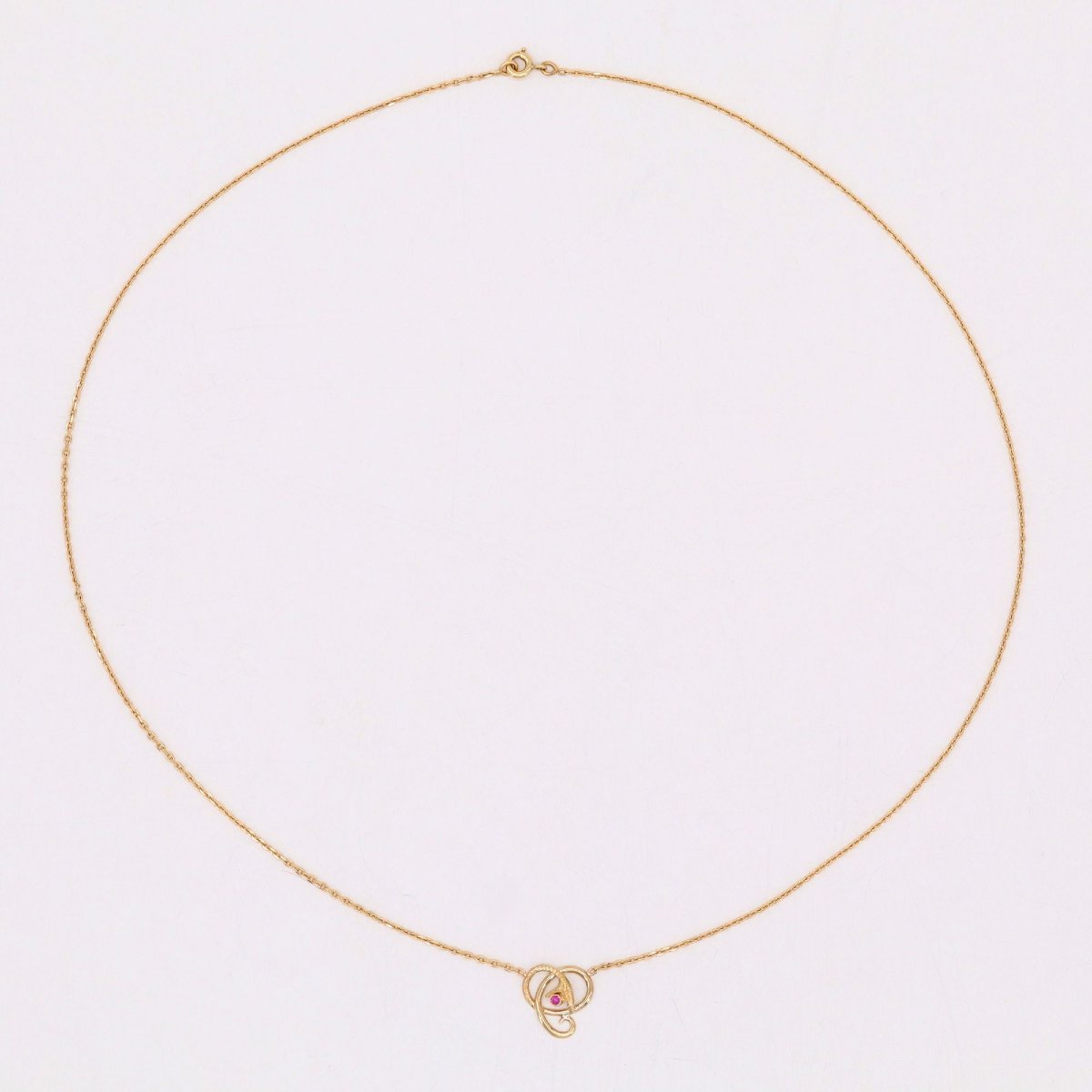 Collier ancien or jaune et motif serpent-photo-4