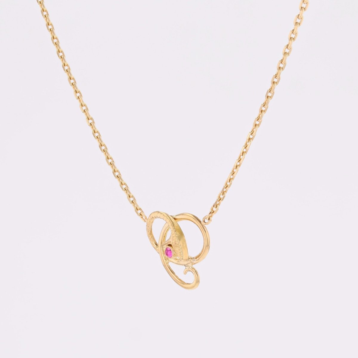 Collier ancien or jaune et motif serpent-photo-4