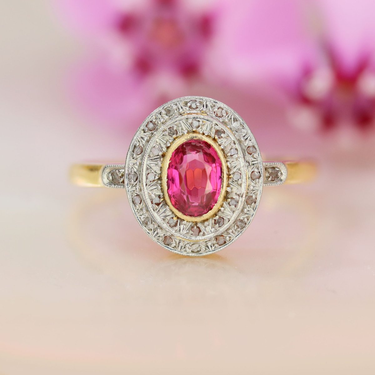 Vintage Double-row Ruby And Diamond Ring-photo-3