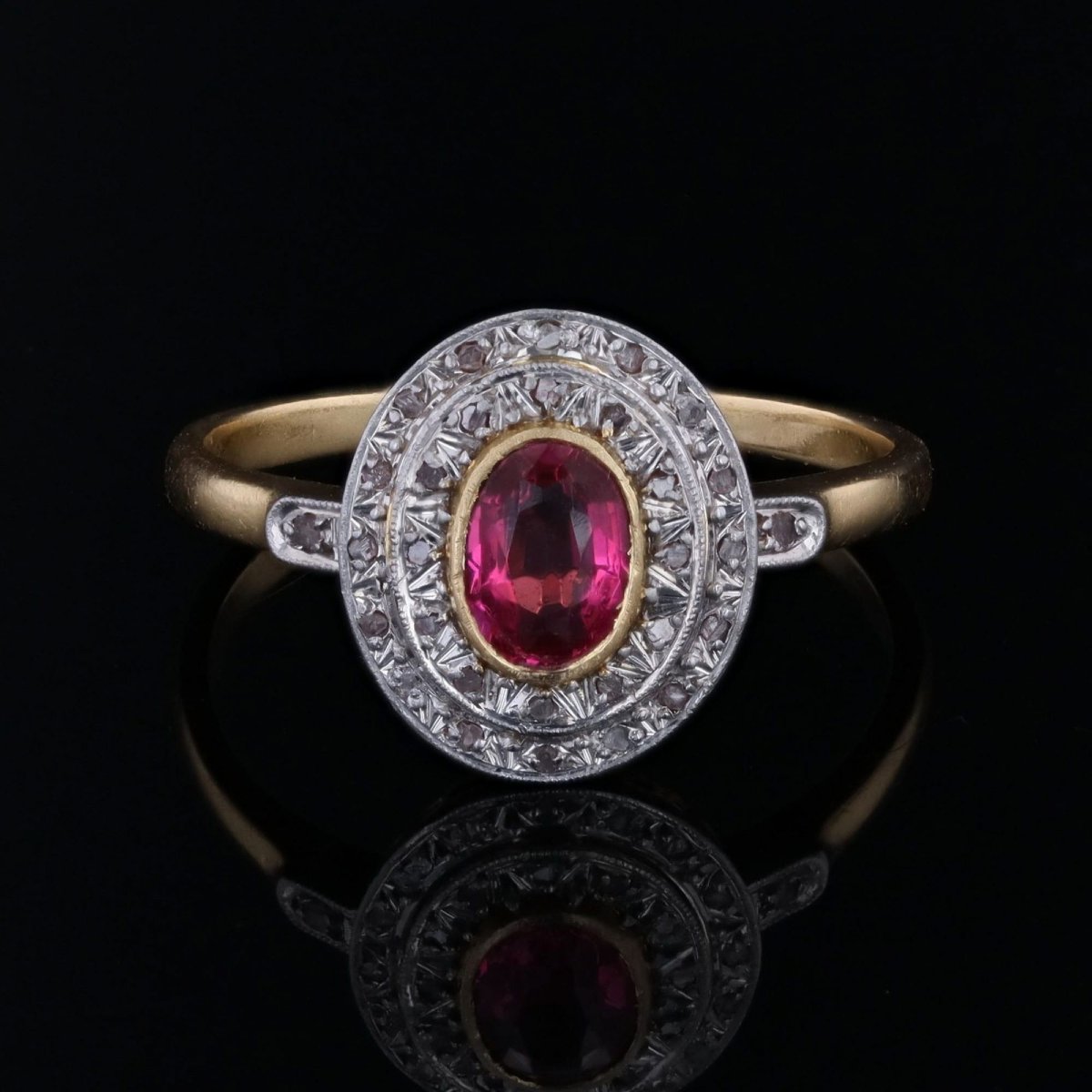 Vintage Double-row Ruby And Diamond Ring-photo-1