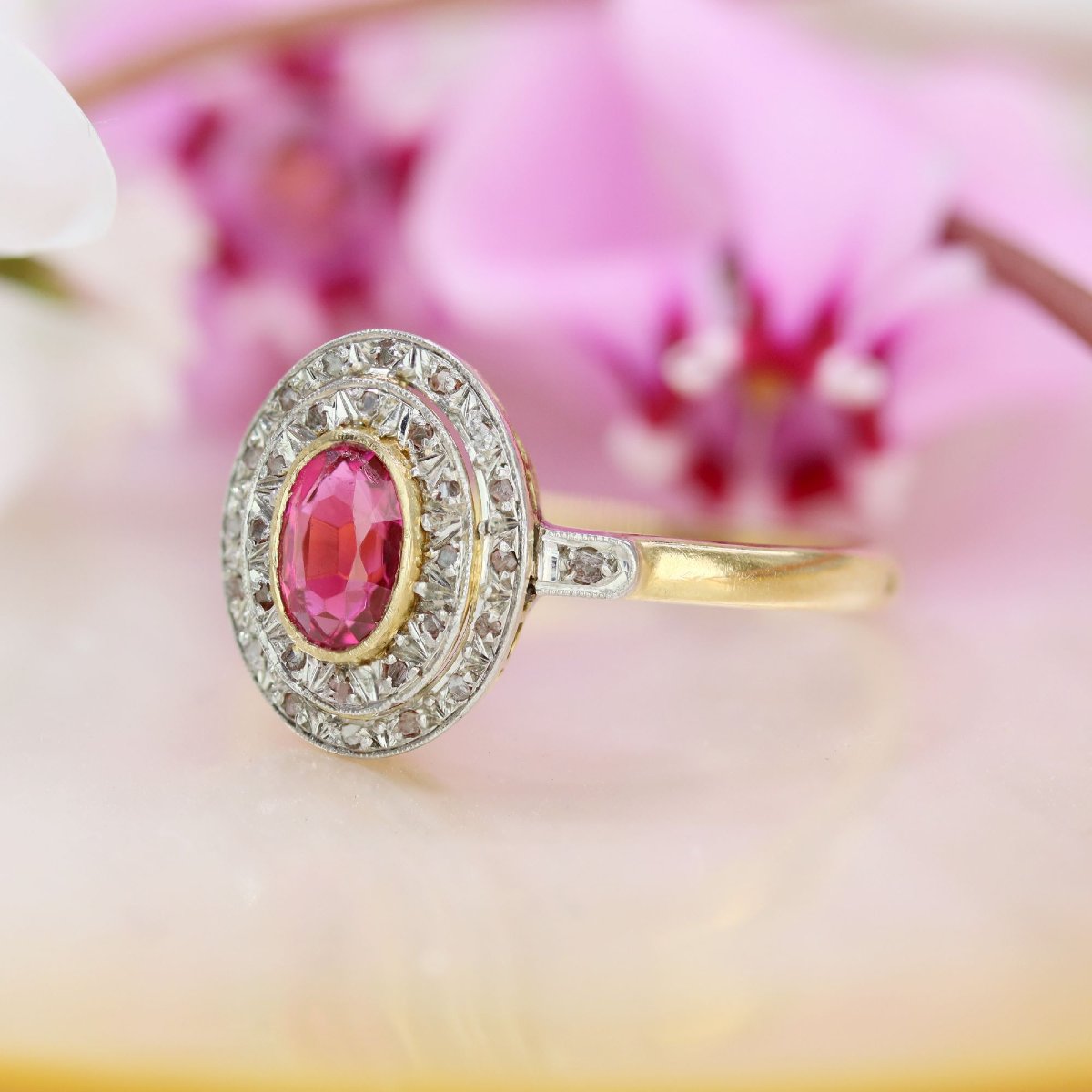 Vintage Double-row Ruby And Diamond Ring-photo-4