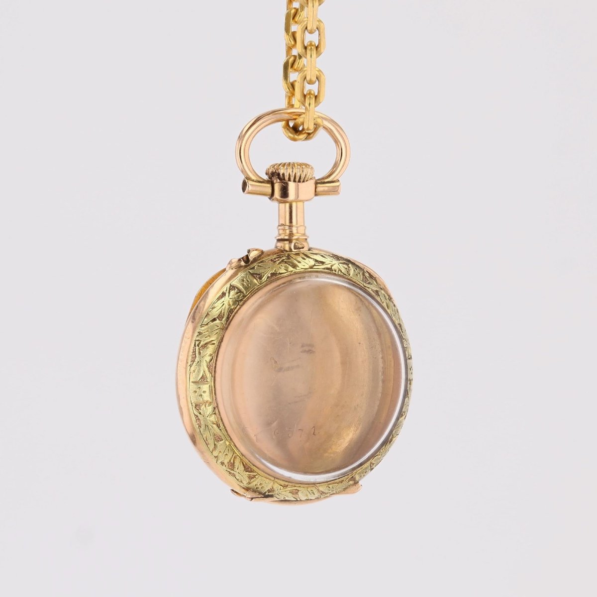 Médaillon ancien deux ors diamants taillés en rose-photo-1
