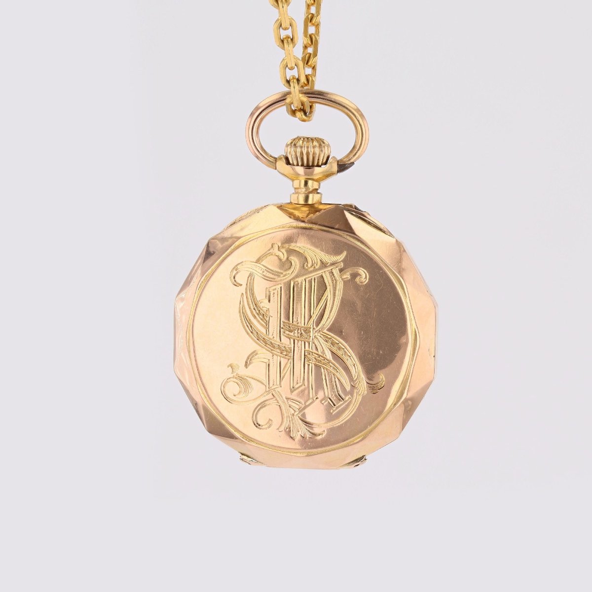 Rose Gold Women's Watch Pendant With Initials-photo-2