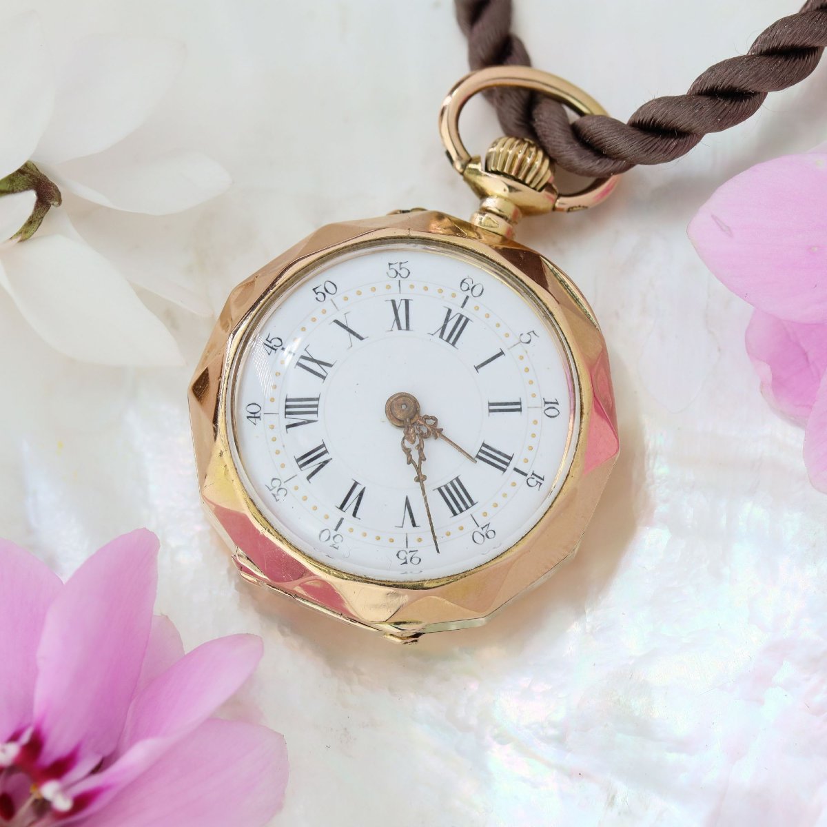 Rose Gold Women's Watch Pendant With Initials-photo-5