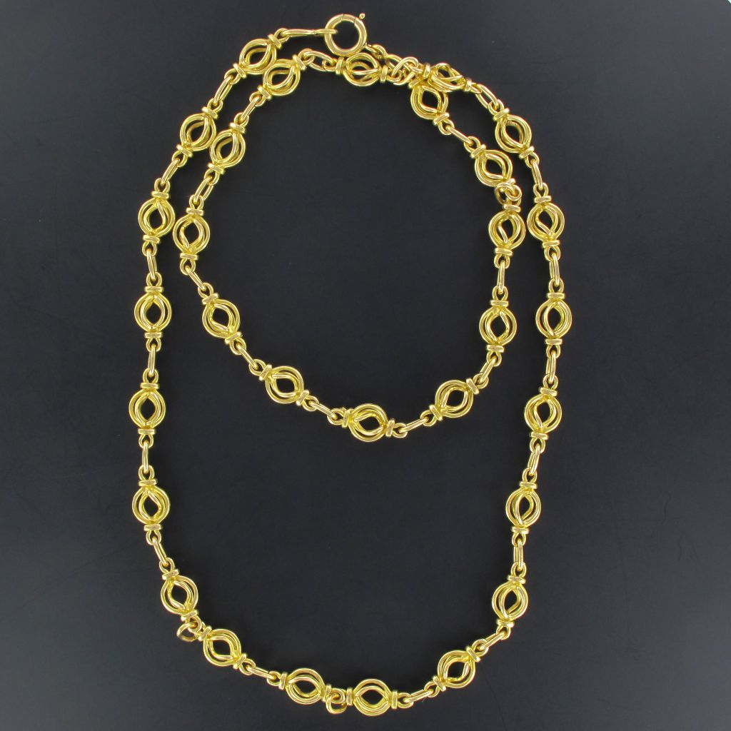 Collier Ancien En Or Maille Ronde-photo-4