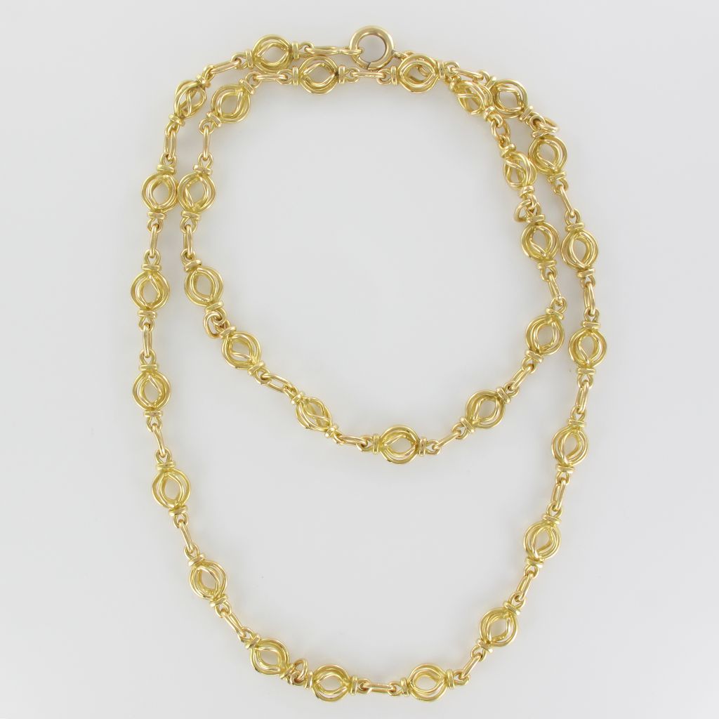 Old Gold Round Mesh Necklace-photo-1