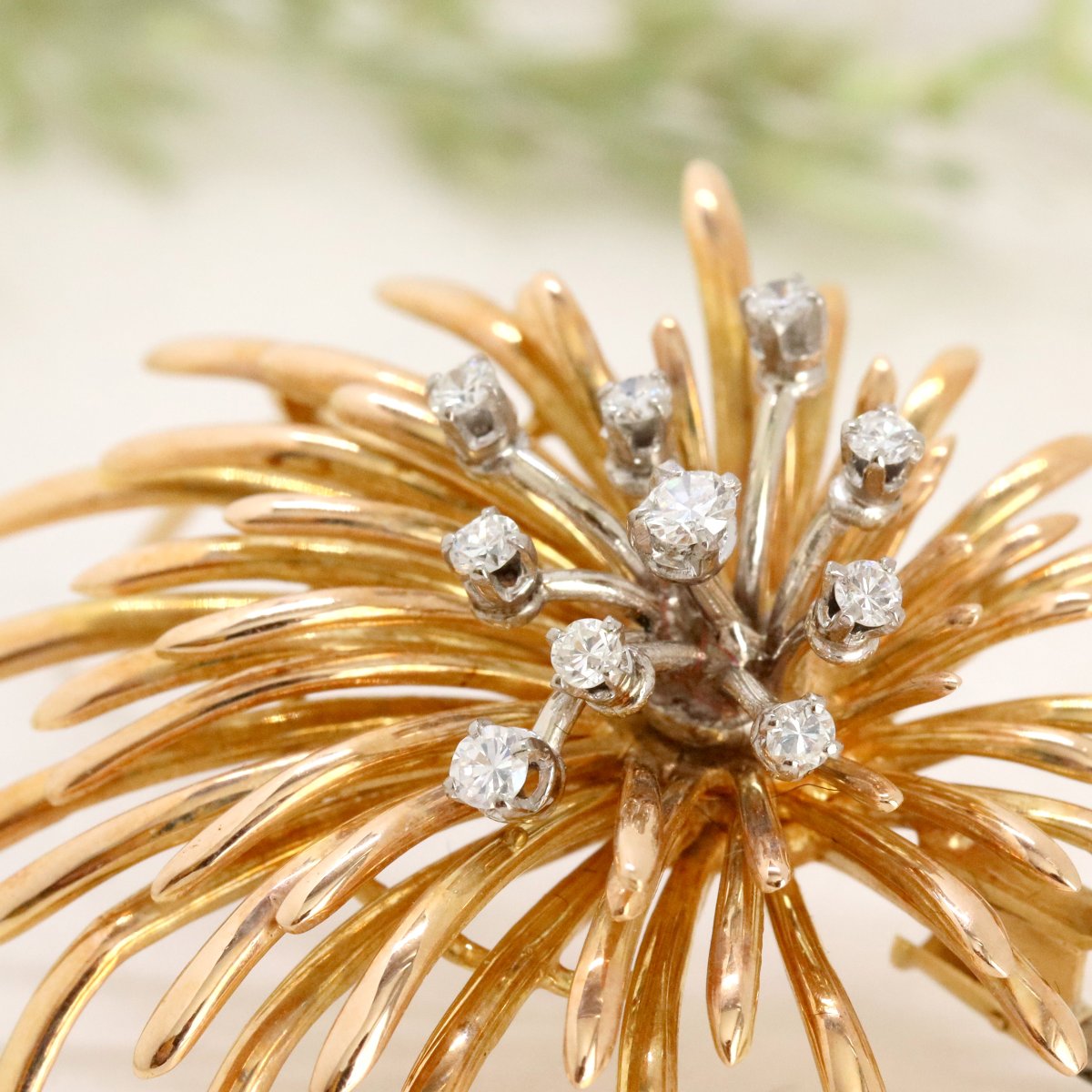 Broche Vintage Or Diamants-photo-3