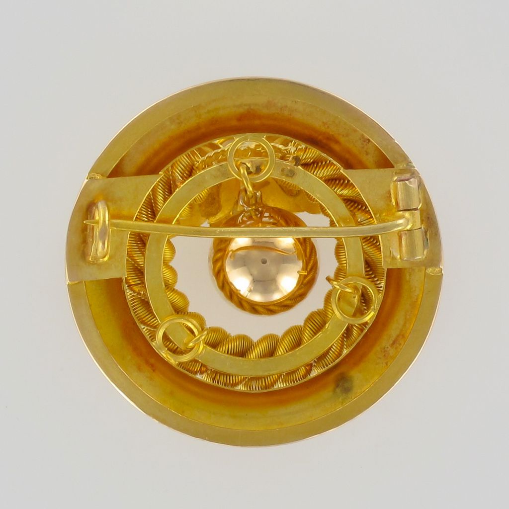 Broche Ancienne Ronde En Or-photo-1