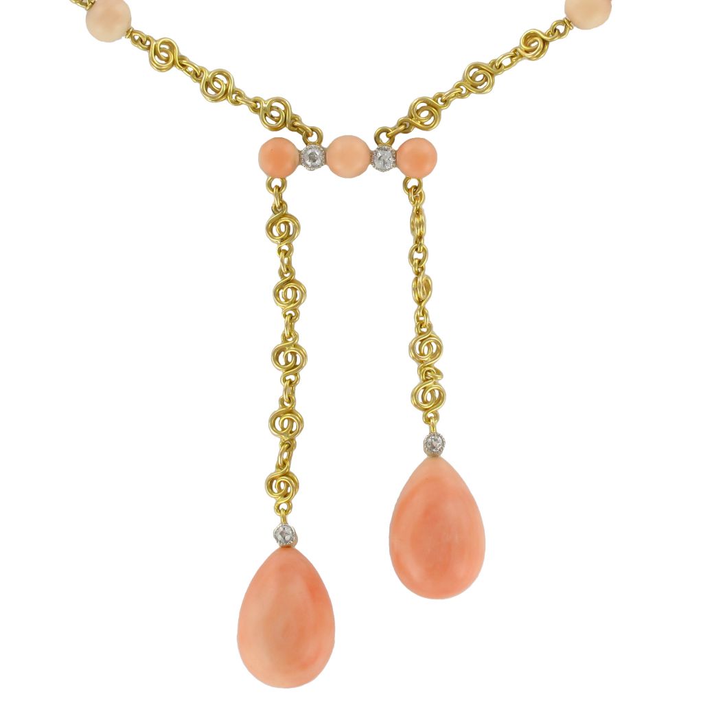 Necklace Negligee Coral Skin Angel And Diamonds
