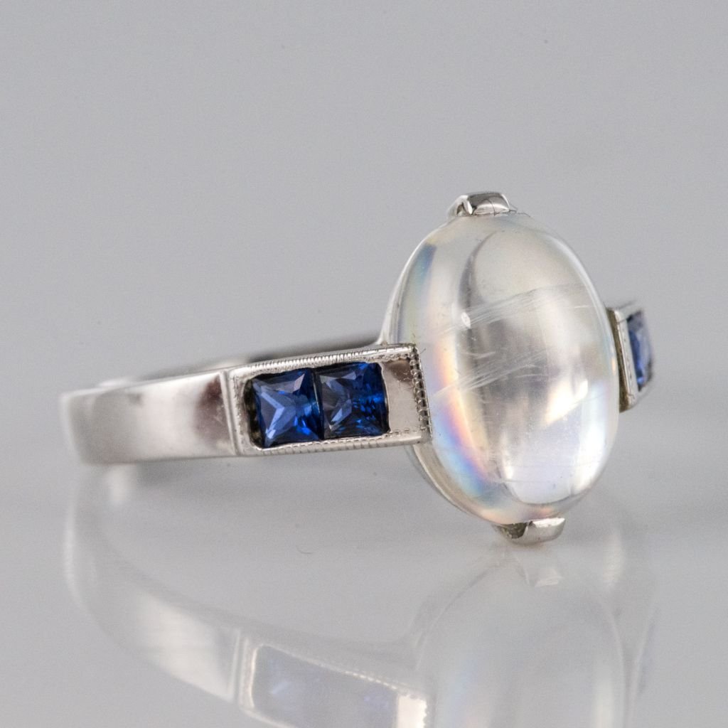 Ring Of Moonstone And Sapphires-photo-2