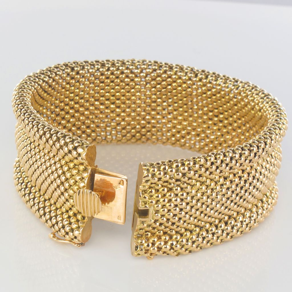 Vintage Soft Gold Woven Gold Bracelet-photo-3