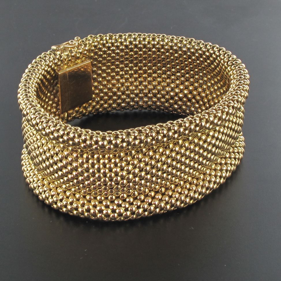 Vintage Soft Gold Woven Gold Bracelet-photo-3