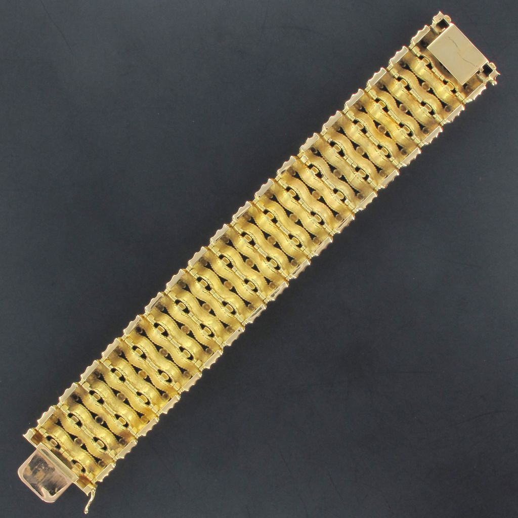 Old Bracelet In Yellow Gold Articulated-photo-4