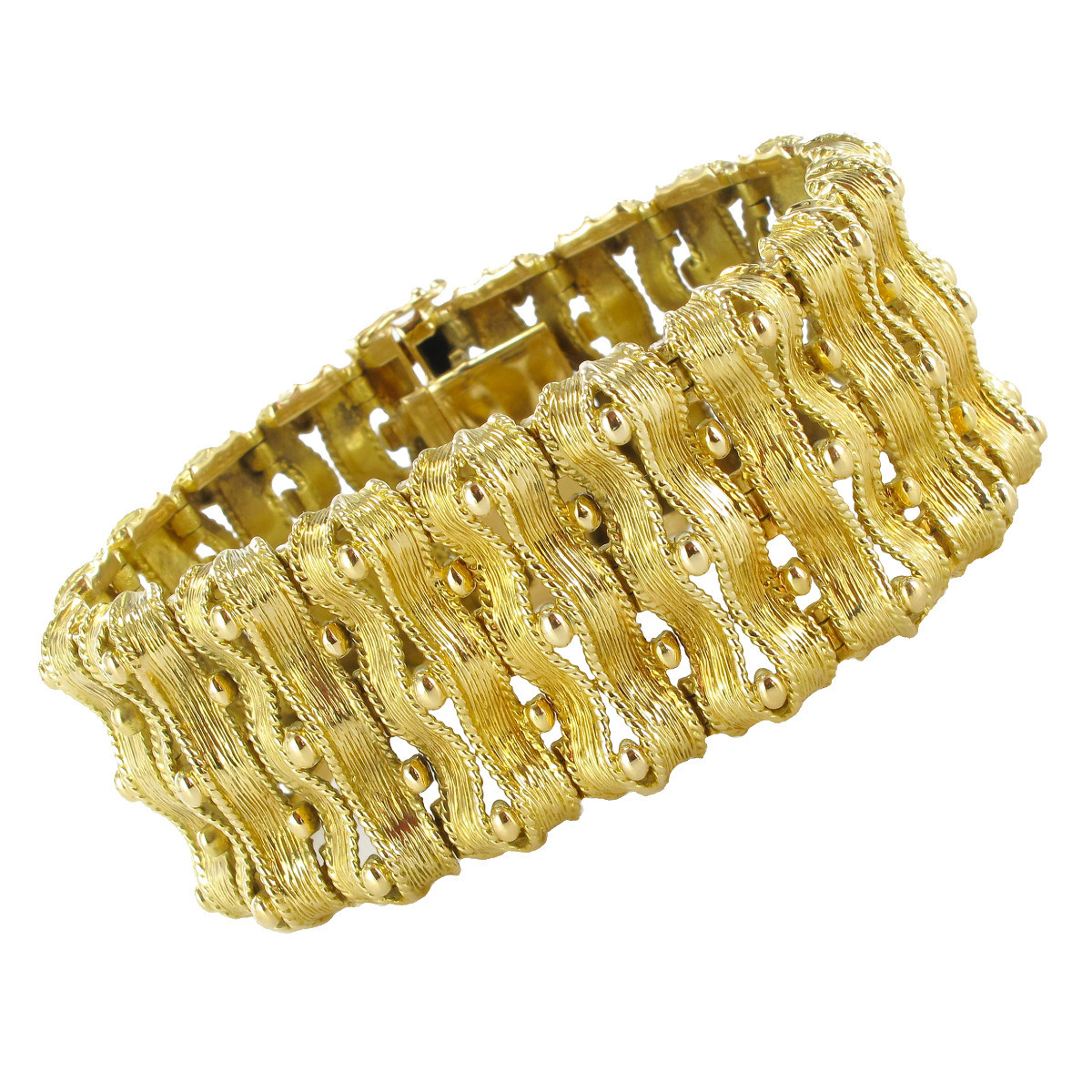 Bracelet Ancien En Or Jaune Articulé