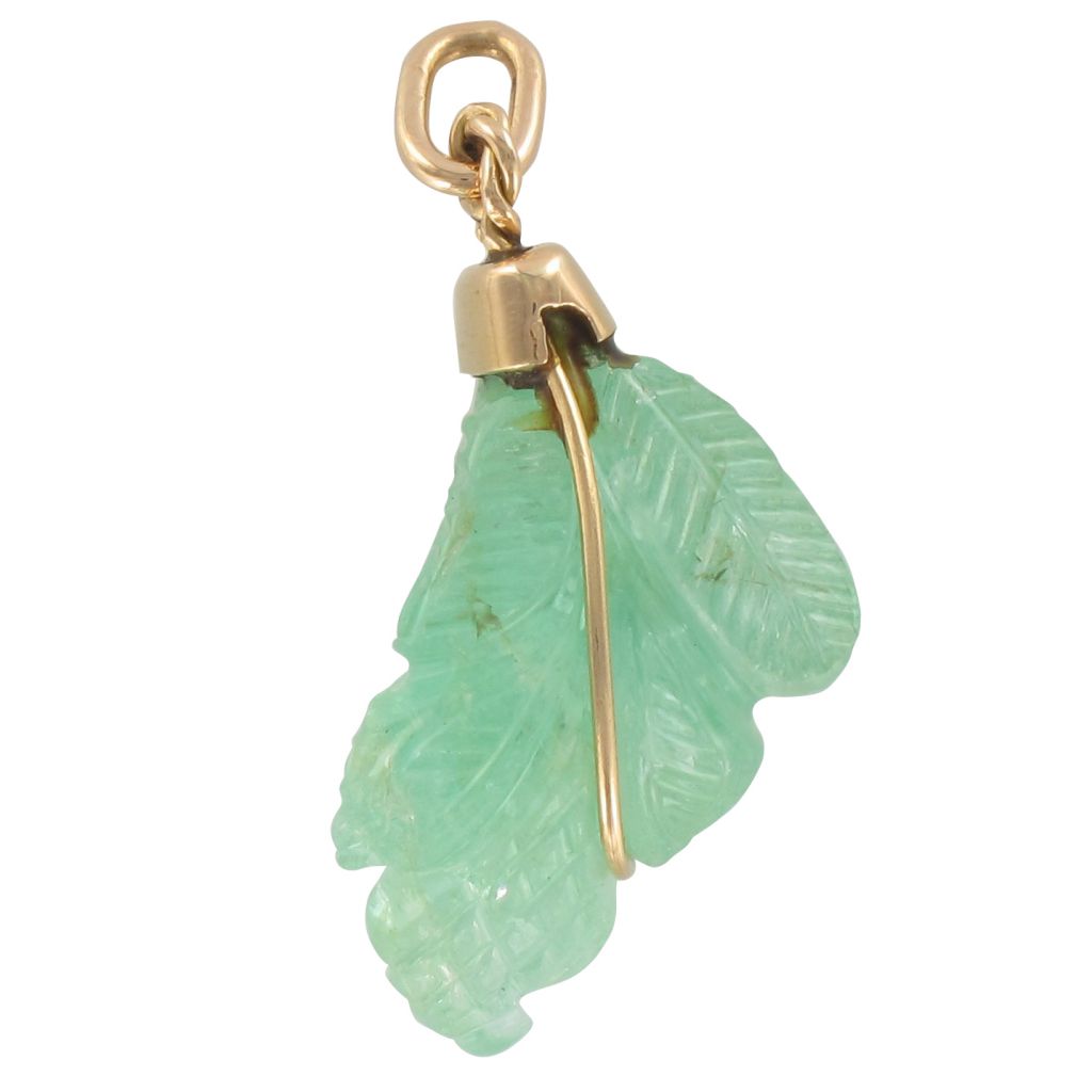 Pendentif Emeraude Gravée Or