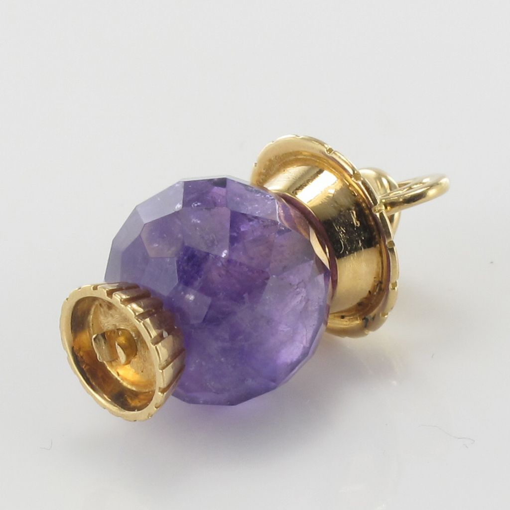 Pendant Amethyst Faceted And Gold Lantern-photo-4