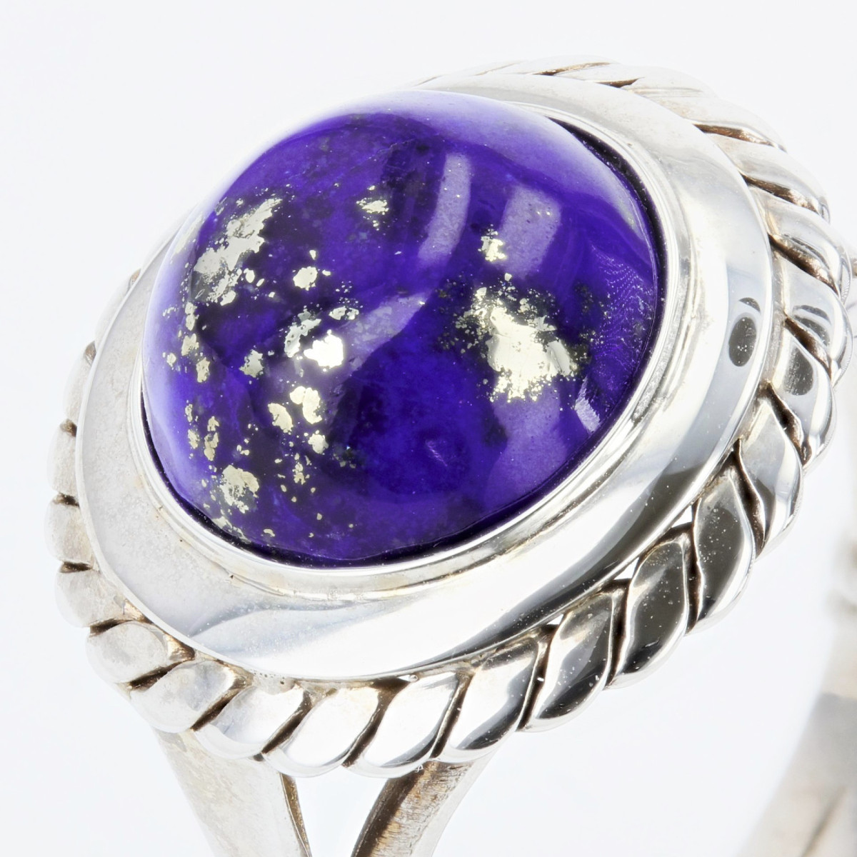 Vintage White Gold Lapis Lazuli Ring-photo-2