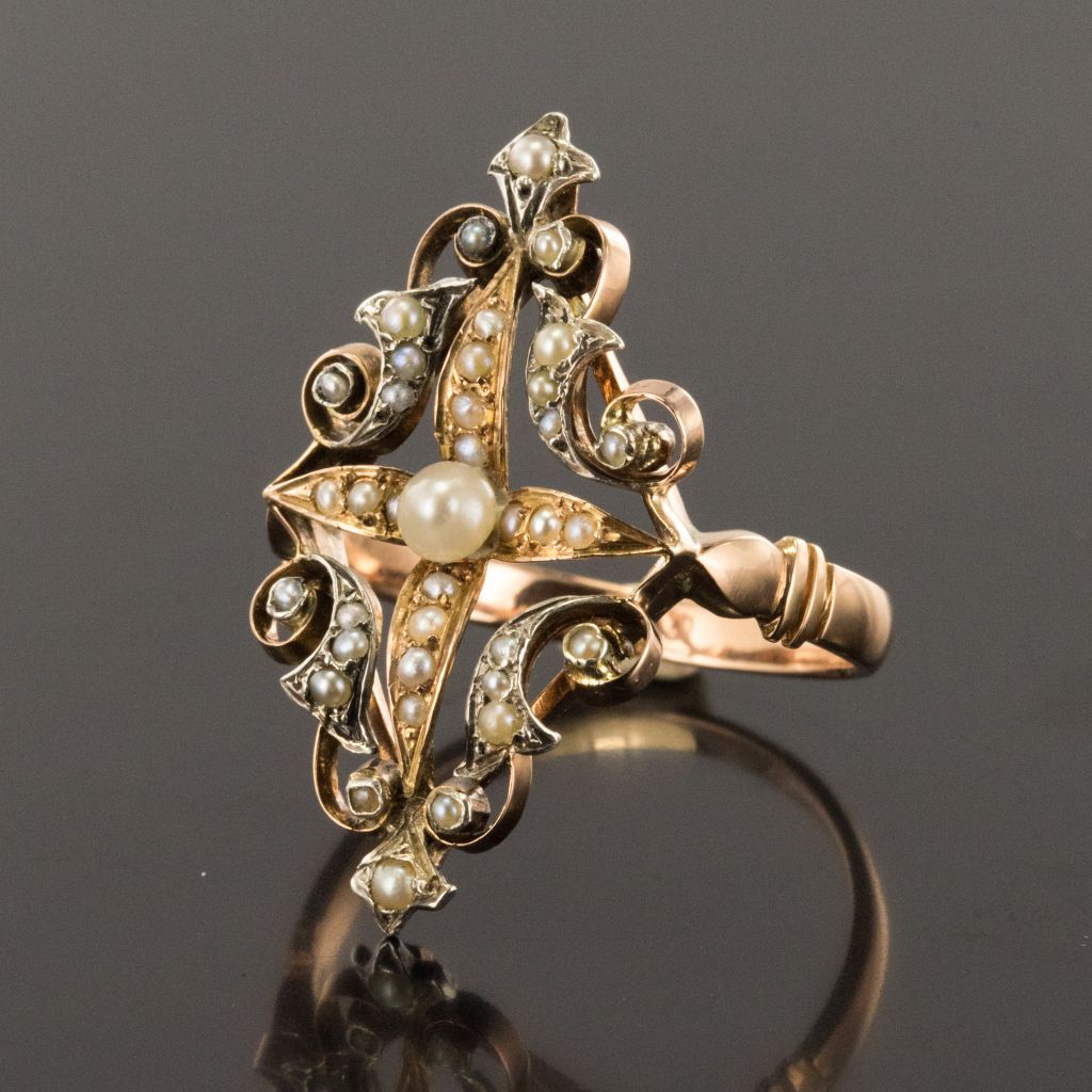 Antique Gold Silver Beads Ring-photo-4