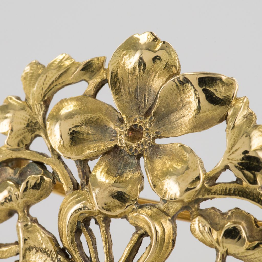 Old Gold Brooch Art Nouveau-photo-7