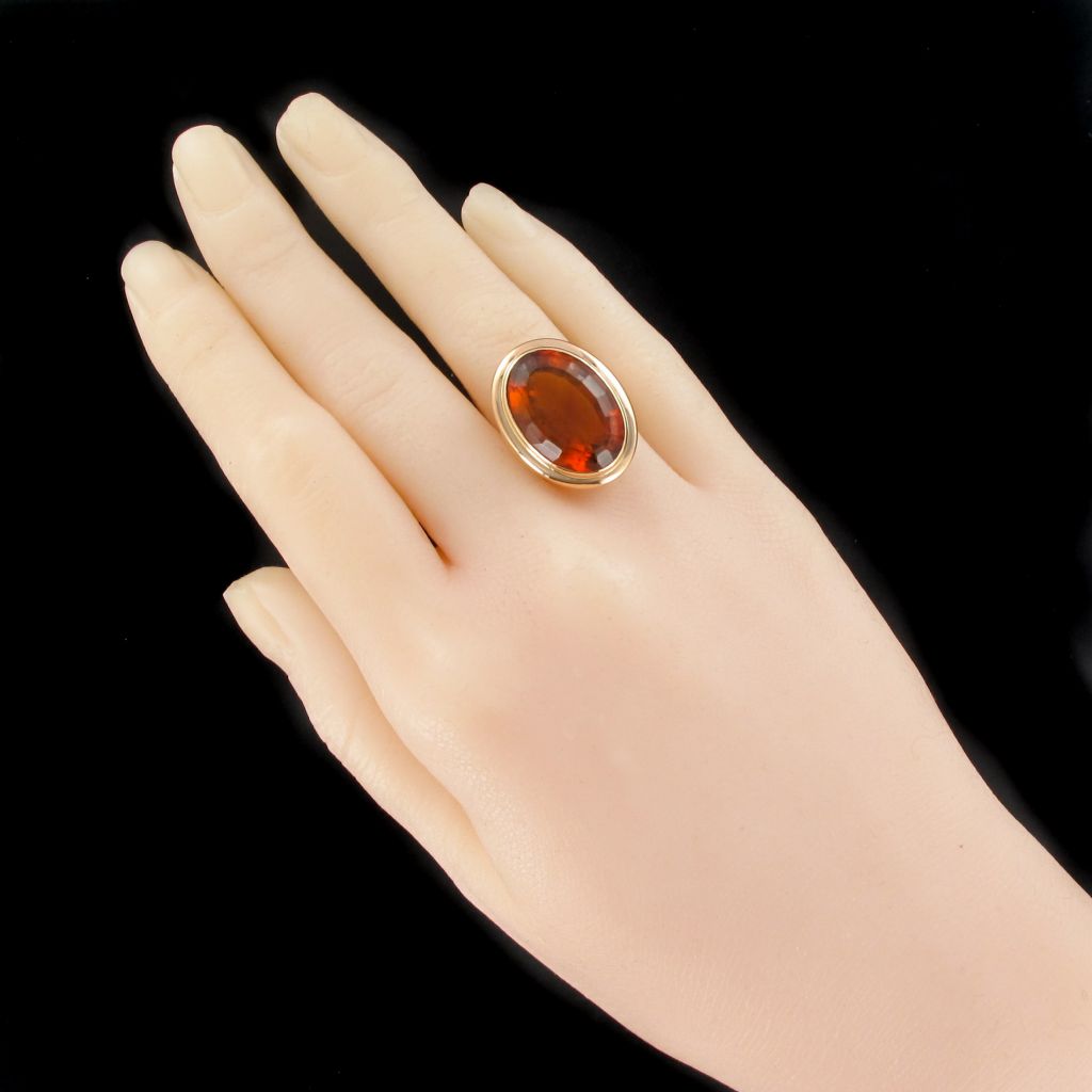 Bague Citrine Or Jaune Vintage-photo-2