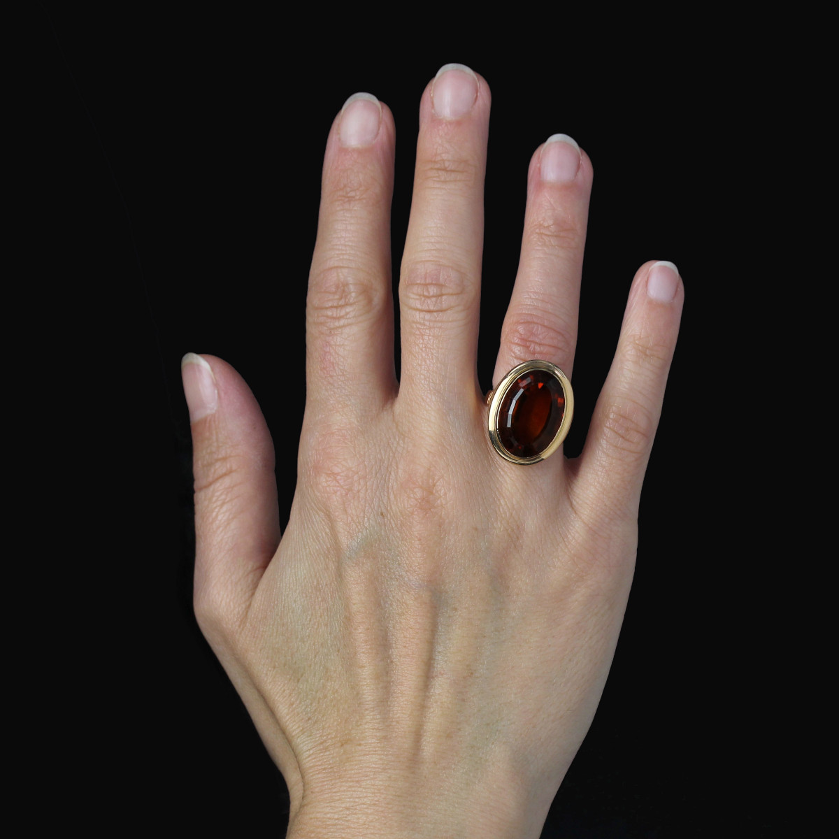 Bague Citrine Or Jaune Vintage-photo-2