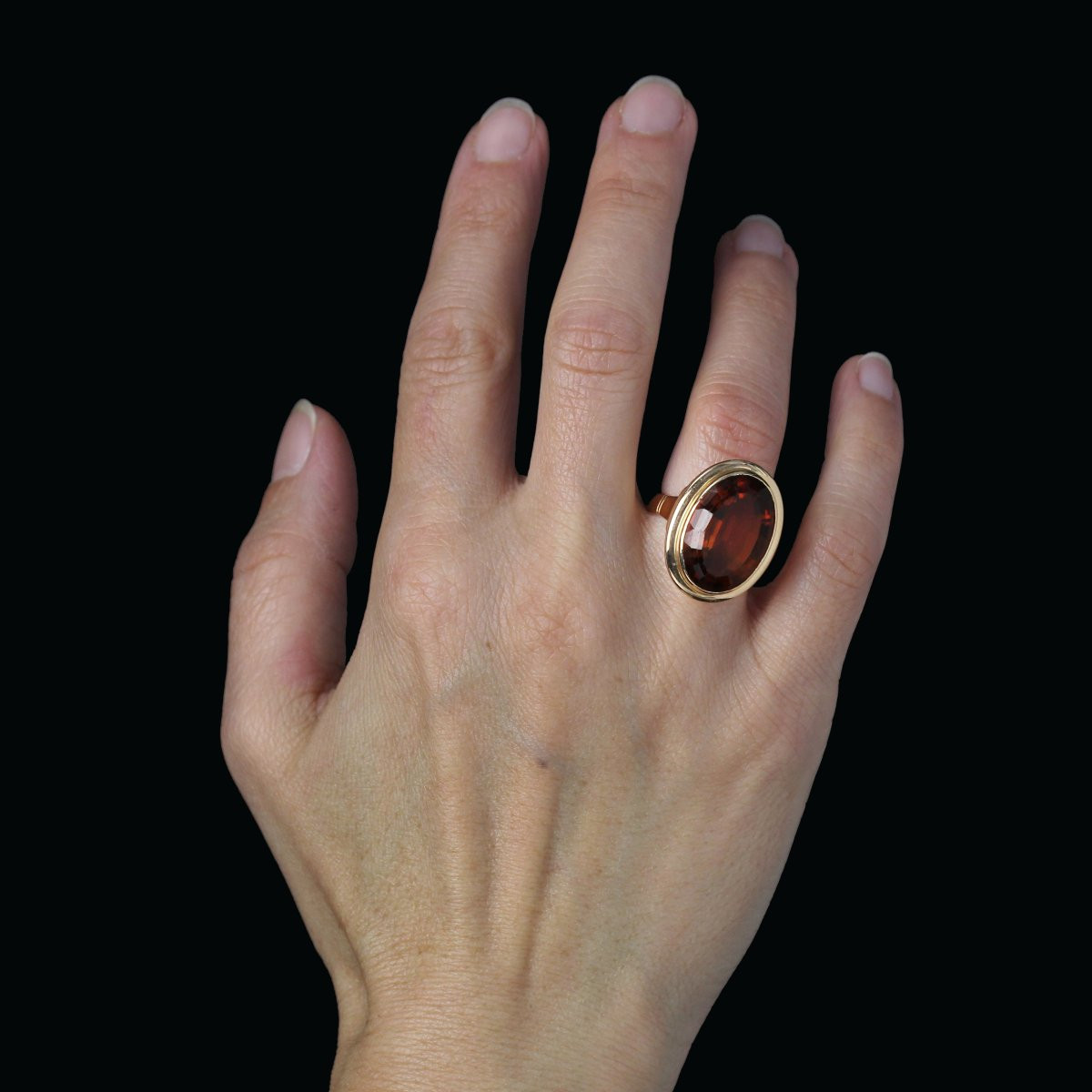 Bague Citrine Or Jaune Vintage-photo-6