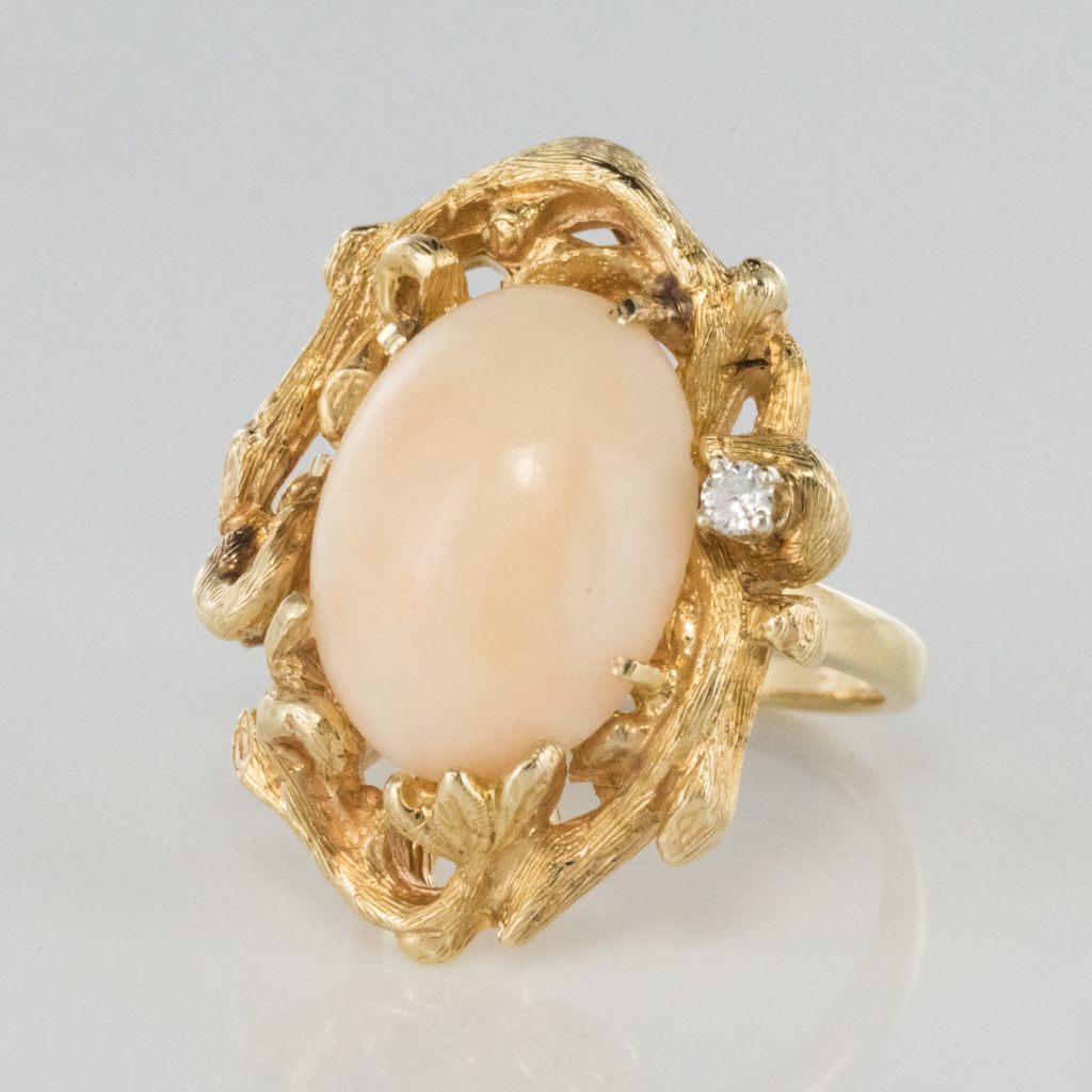 Ring Coral Skin Angel And Diamond-photo-3