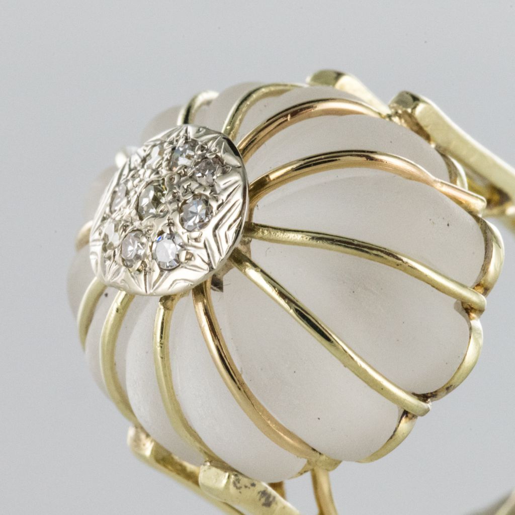 Bague Cristal De Roche Or Diamants-photo-4