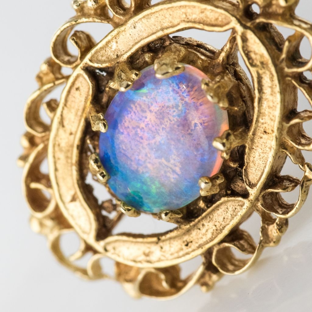 Boucles d'Oreilles Or Opales-photo-2