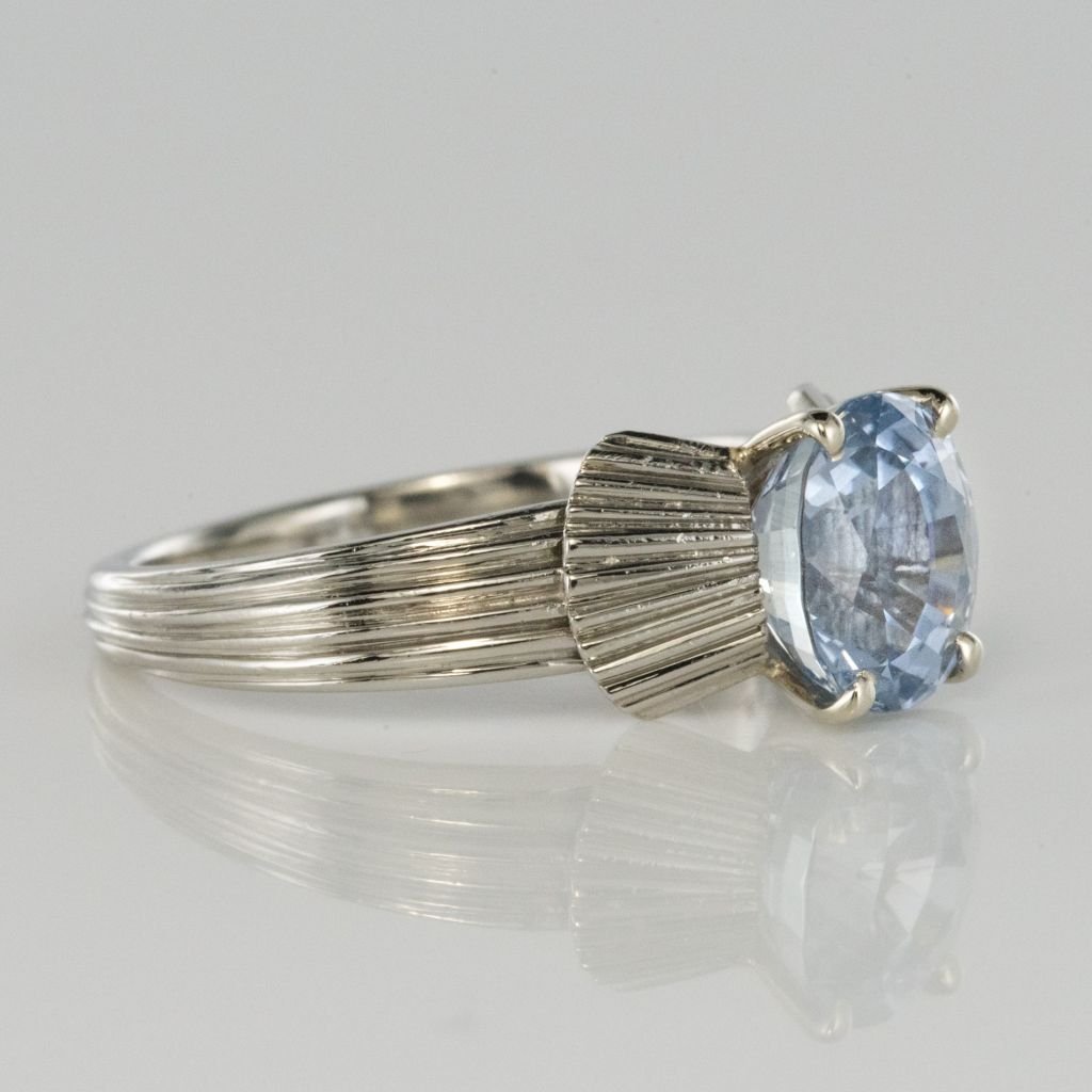 Vintage Sapphire Platinum Ring-photo-6