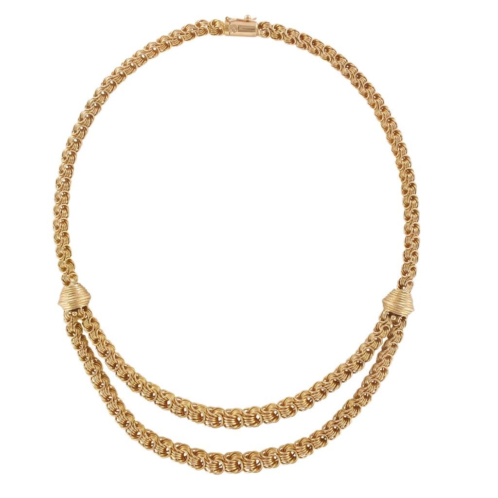 Old Gold Necklace Drapery Of Golden Rings