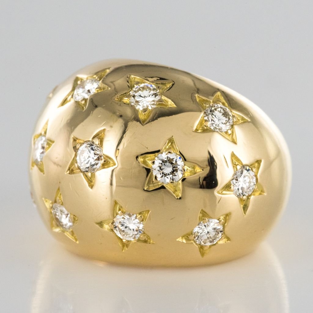Bague dite  "constellation" diamants en sertis étoilés-photo-3