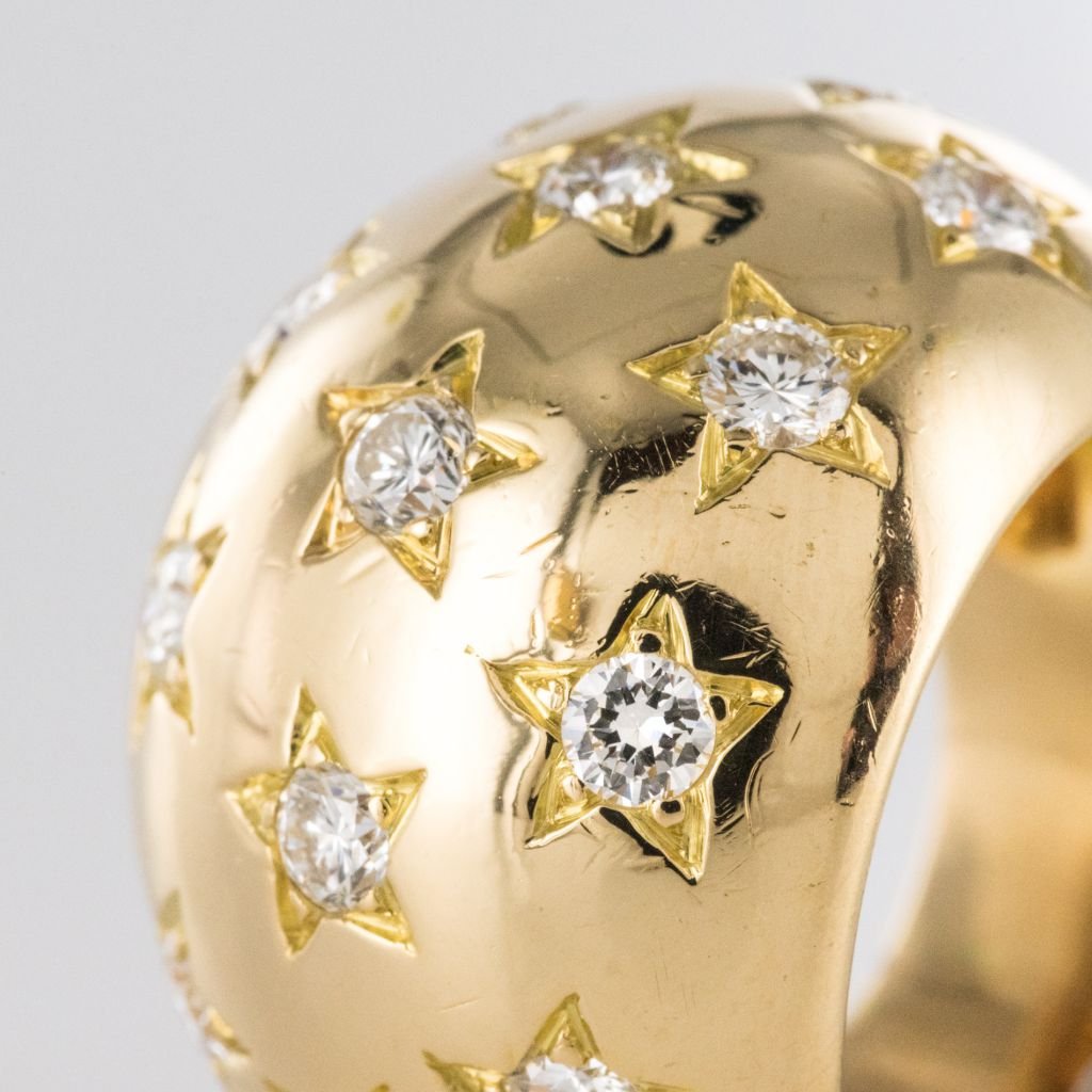 Bague dite  "constellation" diamants en sertis étoilés-photo-4