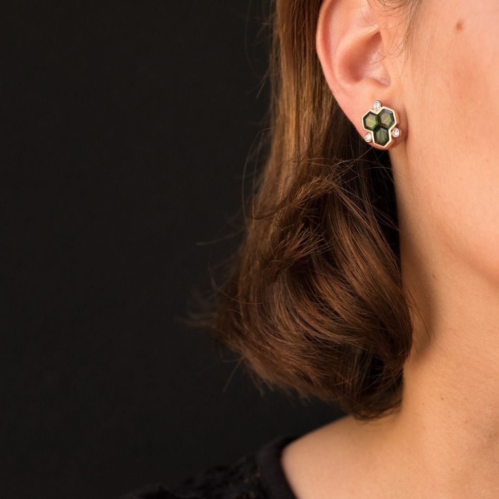 Earrings Tourmalines And Diamonds-photo-1
