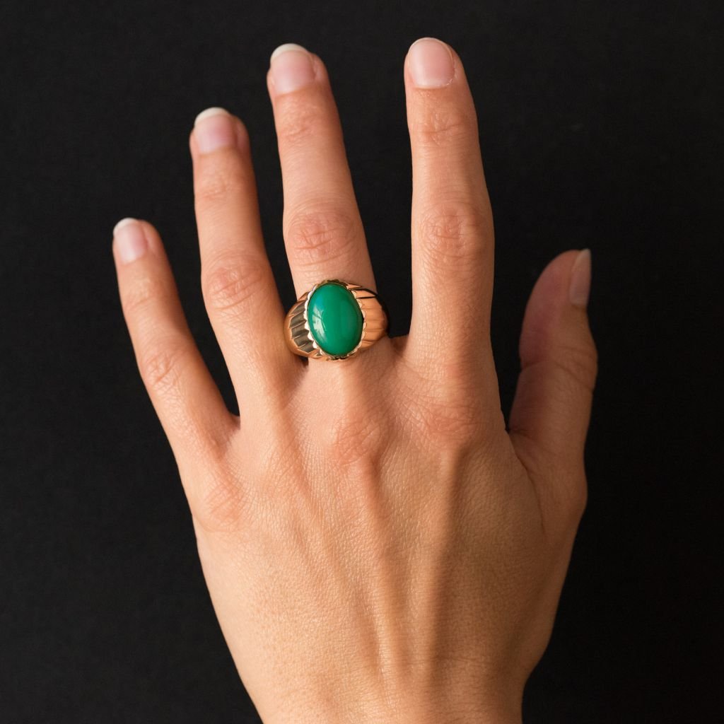 Bague Chrysoprase Chevalière-photo-2