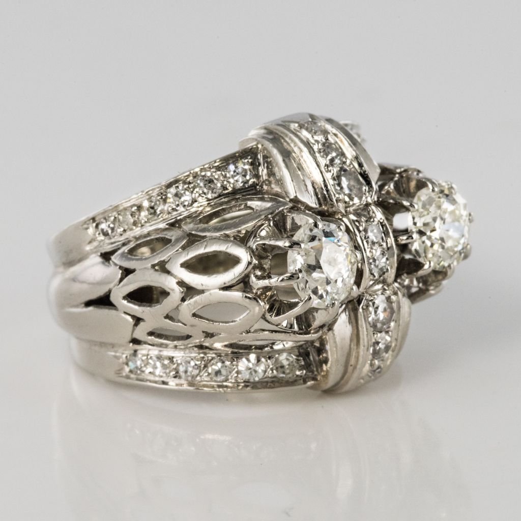 Platinum Diamonds Art Deco Ring-photo-6
