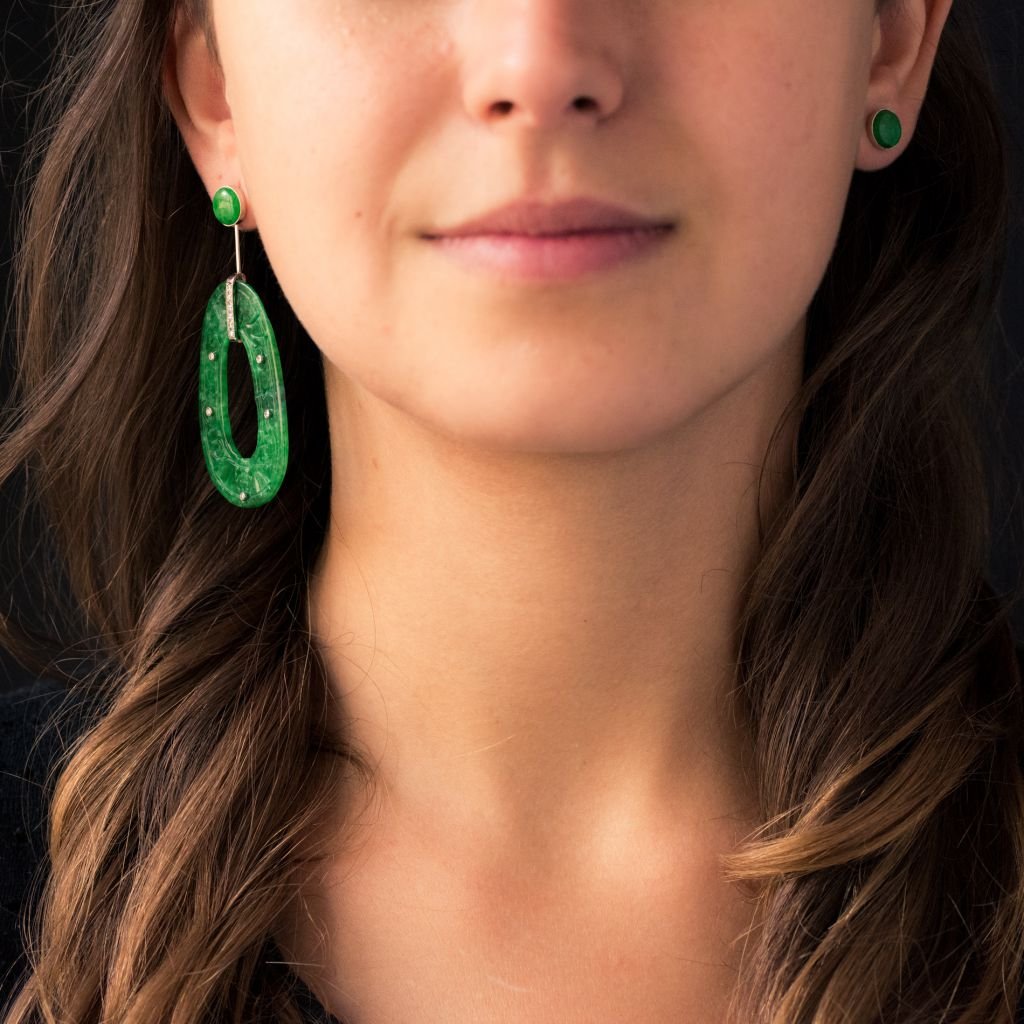 Jade And Diamond Earrings-photo-2