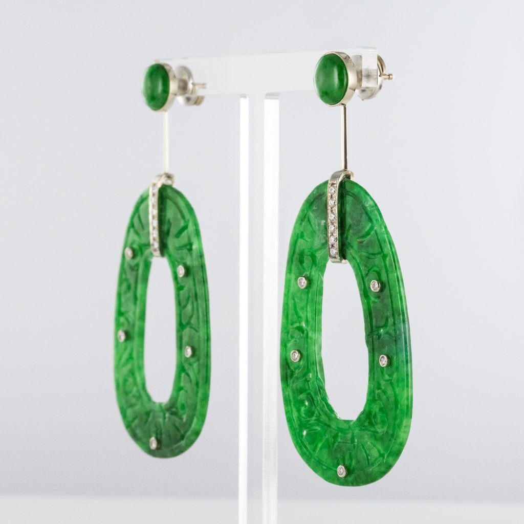 Jade And Diamond Earrings-photo-3