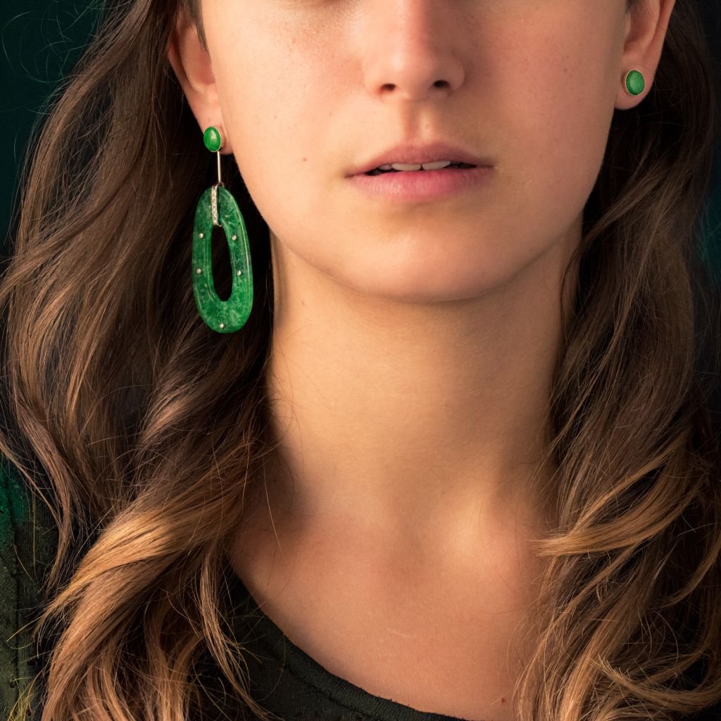 Jade And Diamond Earrings-photo-4