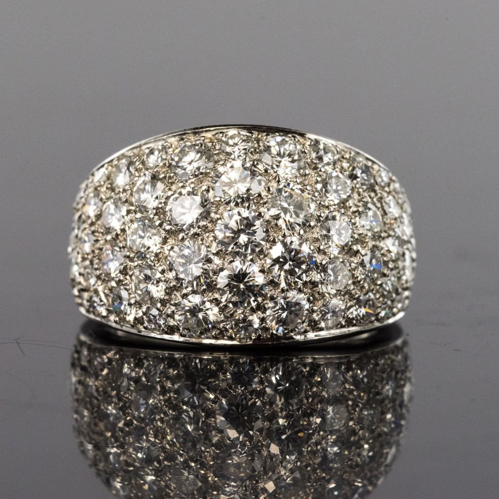 Bague Jonc Platine Diamants-photo-6