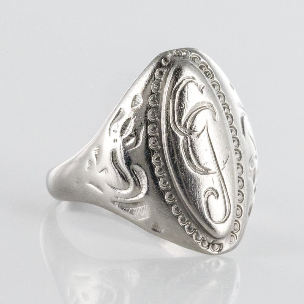 Old Silver Signet Ring-photo-5