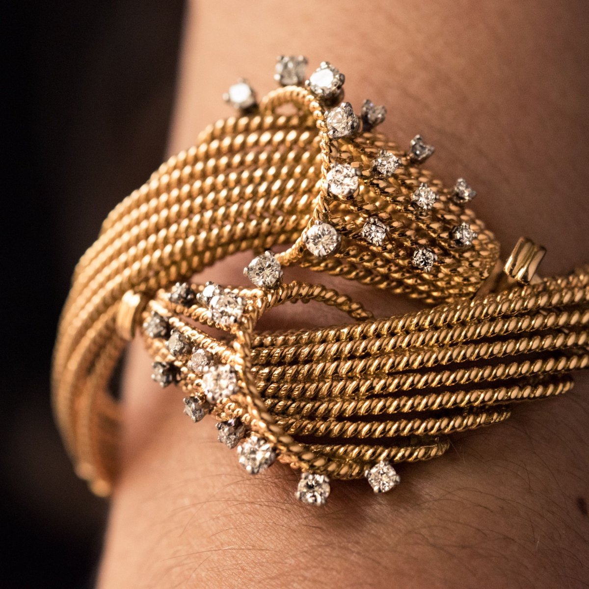 Bracelet Fils d'Or Et Diamants-photo-3