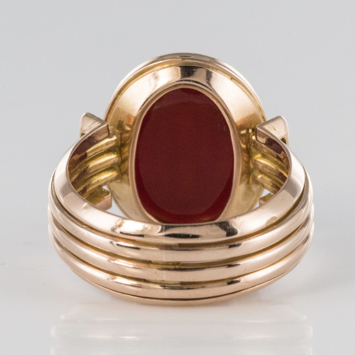 Bague Chevalière Or Et Intaille Sur Cornaline-photo-8