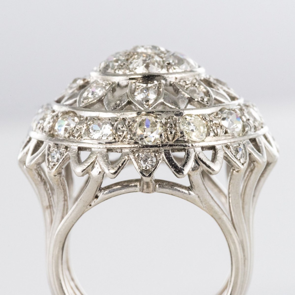 White Gold Diamond Cocktail Ring-photo-2