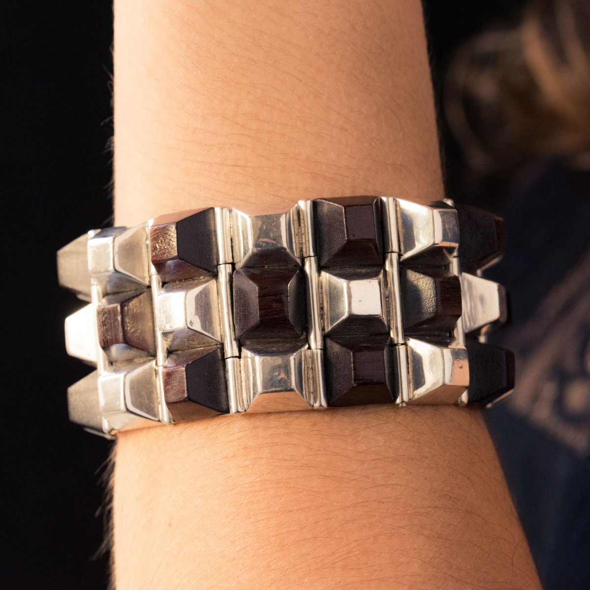 Silver And Rosewood Bracelet-photo-2