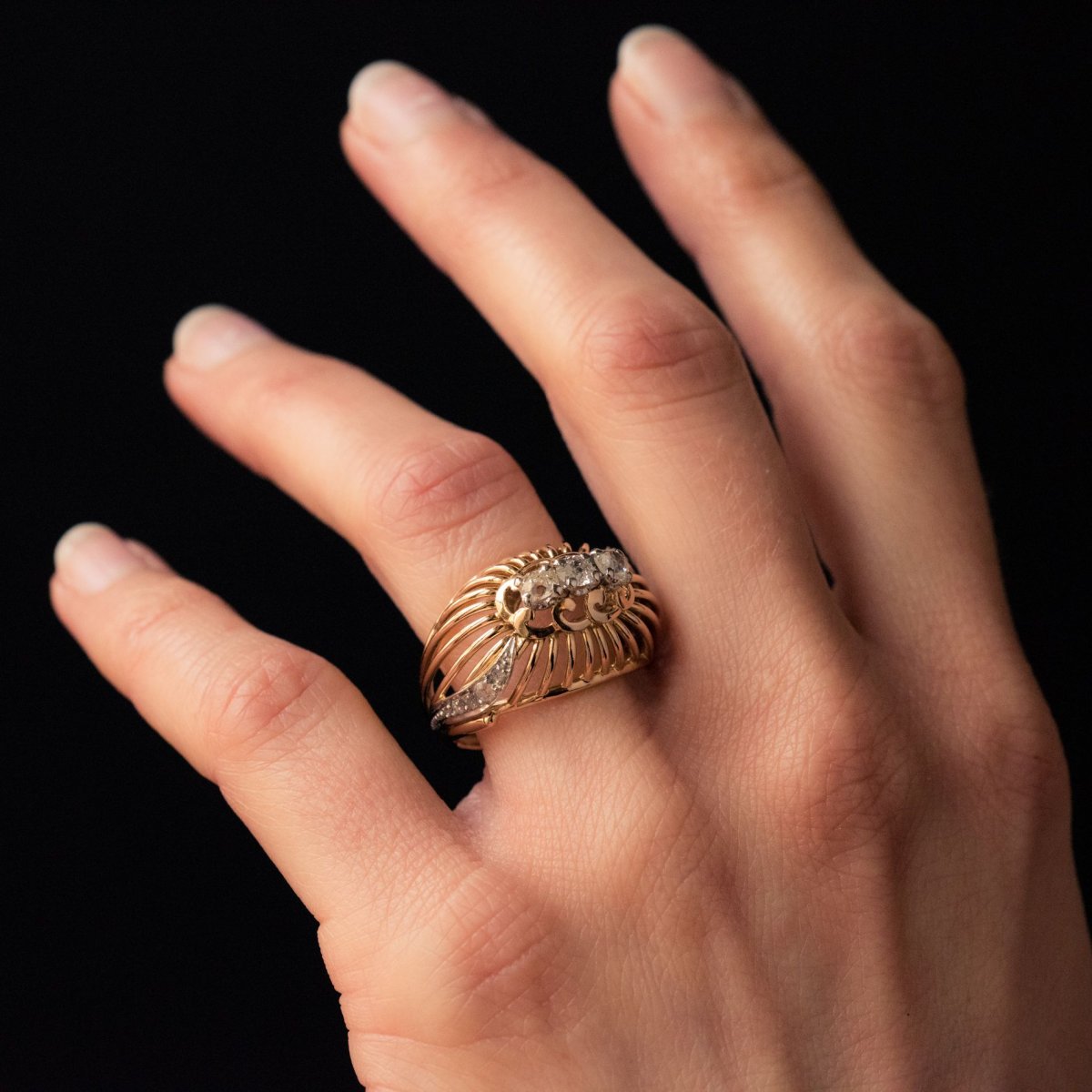 Dome Ring With Gold And Diamonds-photo-2