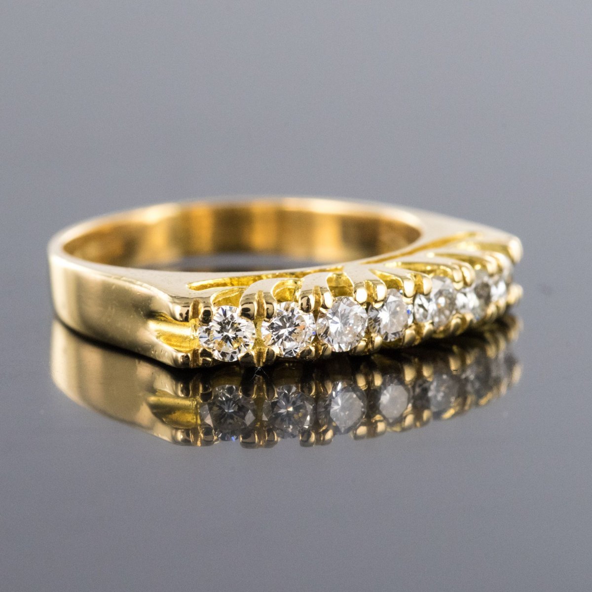 Yellow Gold Diamond Garter Ring-photo-3