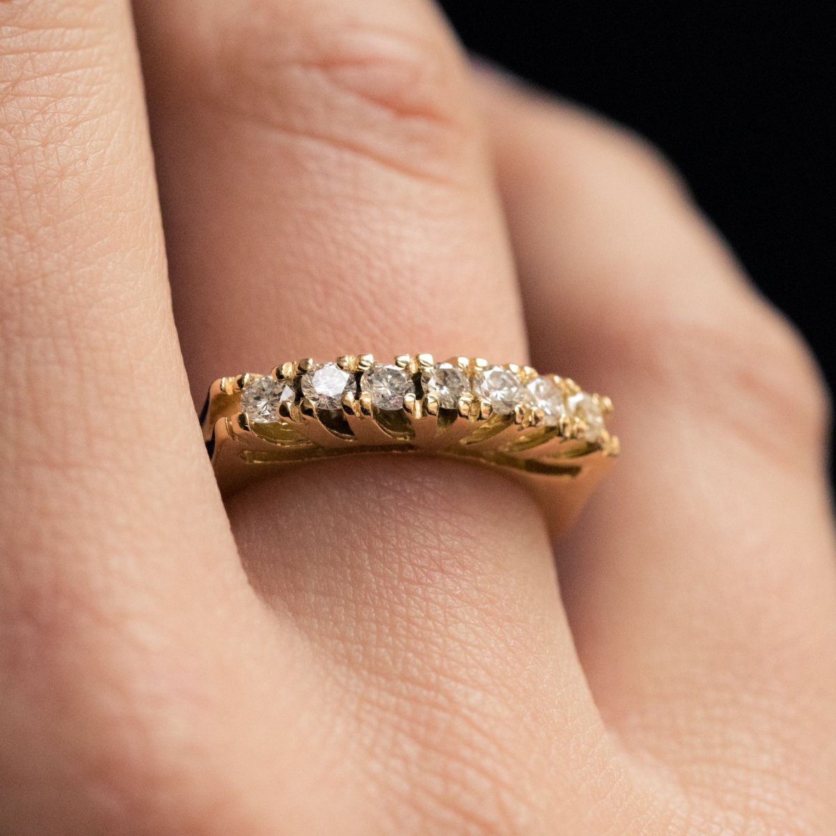 Yellow Gold Diamond Garter Ring-photo-6