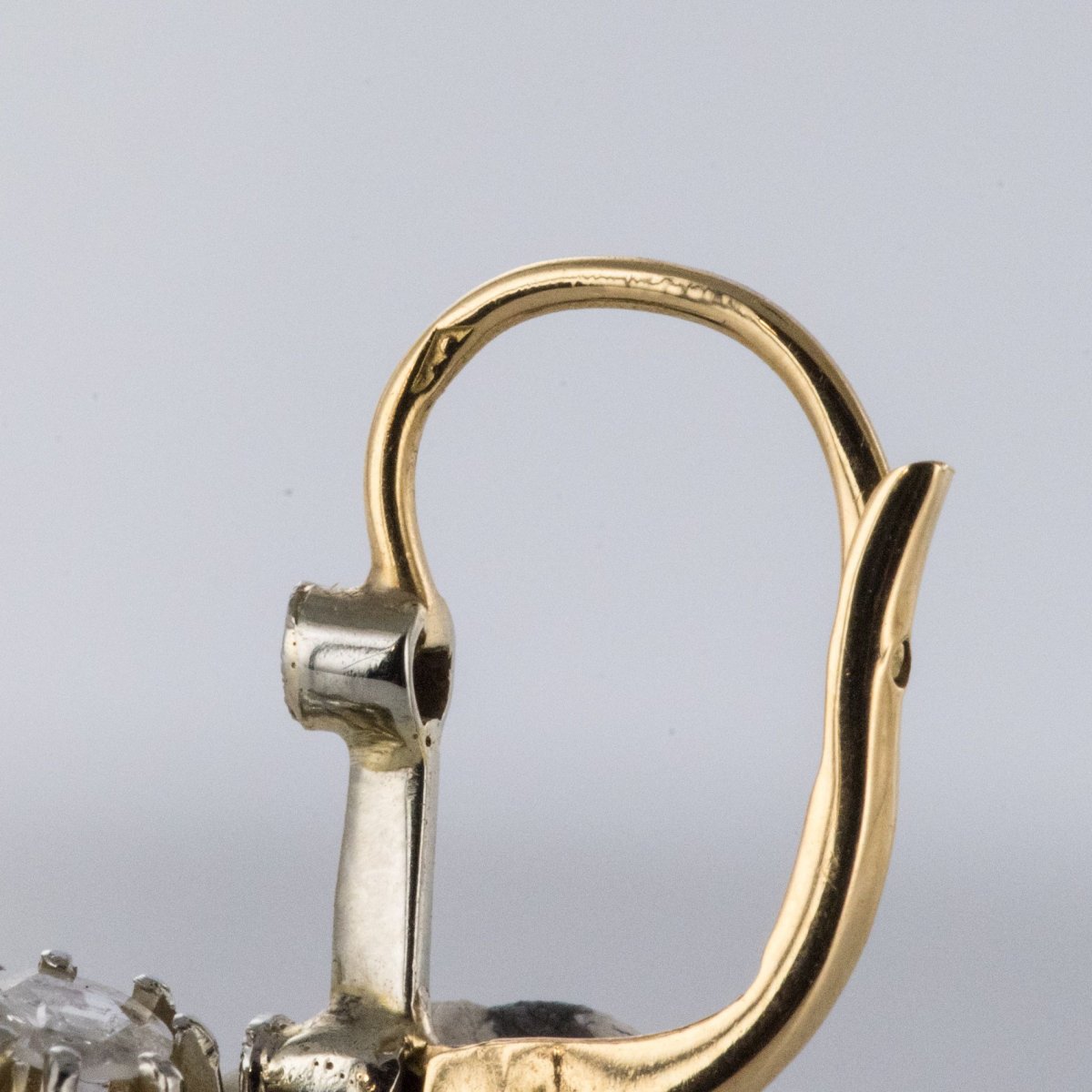 Boucles d'Oreilles Anciennes Diamants Taillés En Rose-photo-6